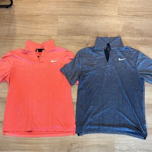 Two (2) Nike Golf Shirts Magic Ember and Navy. Medium. Nike ADV